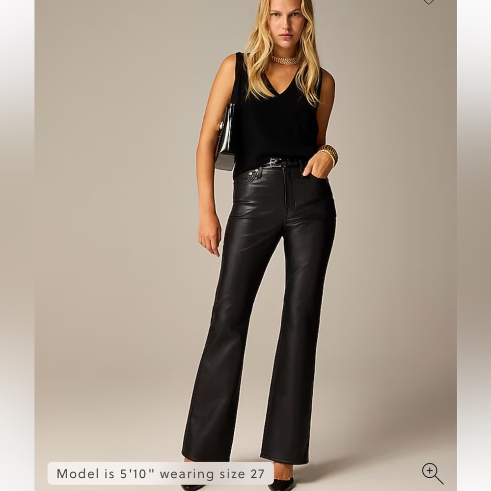 NWT J. Crew High Rise Boot Cut Faux Leather Pants